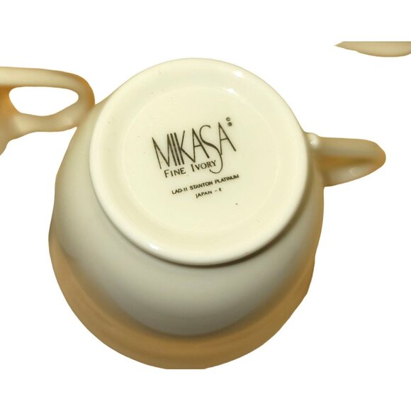 Set Of 7 Mikasa Teacups Fine Ivory L901 Station Platinum Silver Trim sm2012 - Picture 6 of 6